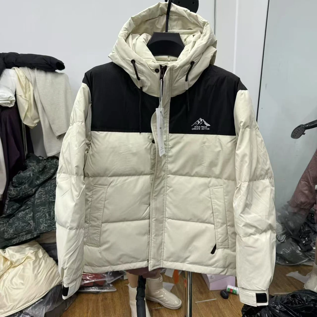 D56-冬季时尚百搭休闲宽松连帽外穿纯色加厚防寒外套-G