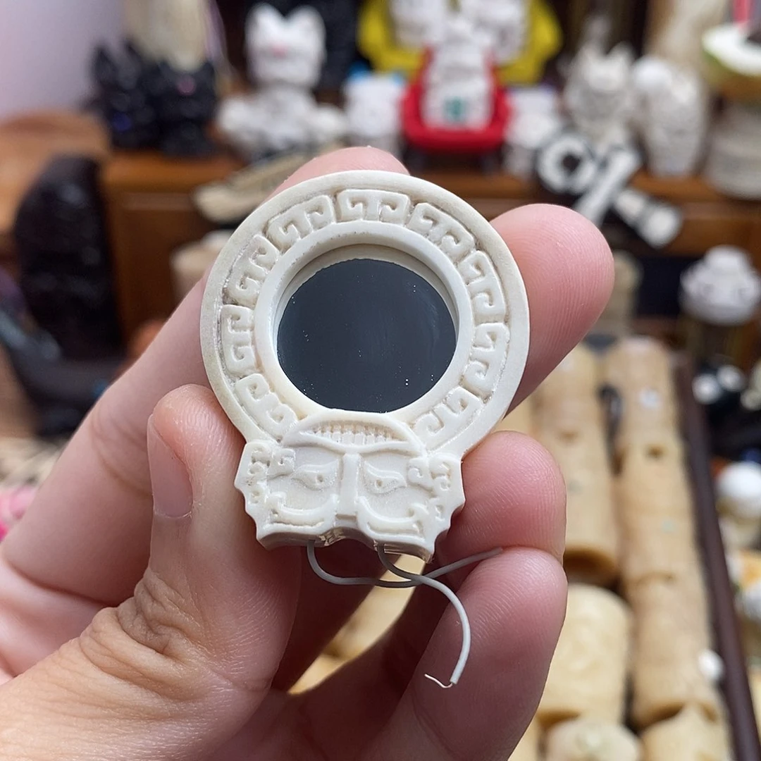 鹿骨把件c31鹿角魔镜