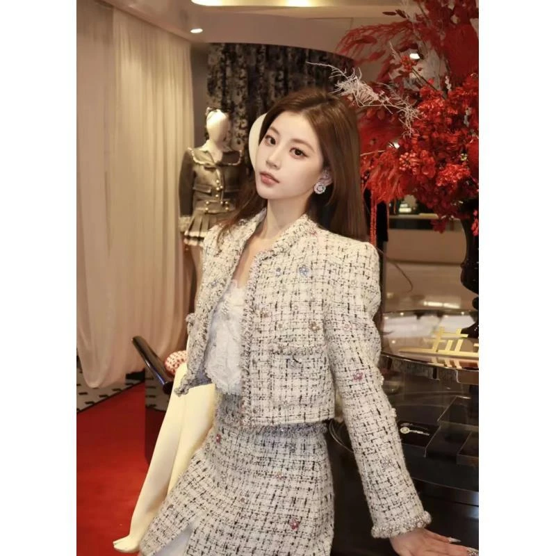 【DE MYSTERE】千金重工粗花呢小香短外套/裤裙/吊带裙套装GQW68124