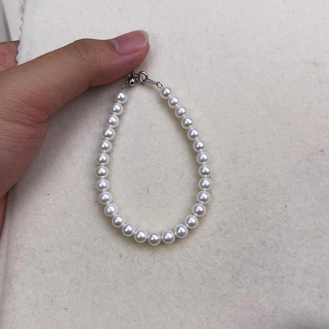 银S925镶嵌手绳淡水珍珠