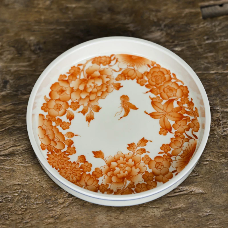 【好物】立勤堂矾红万花壶承-茶道零配(FH-HC-015)