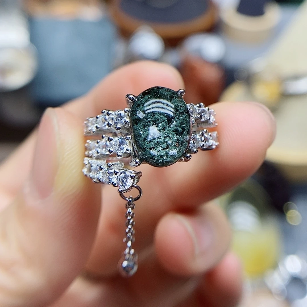 幸***鼠银S925镶嵌水晶珠宝半成品定制水晶