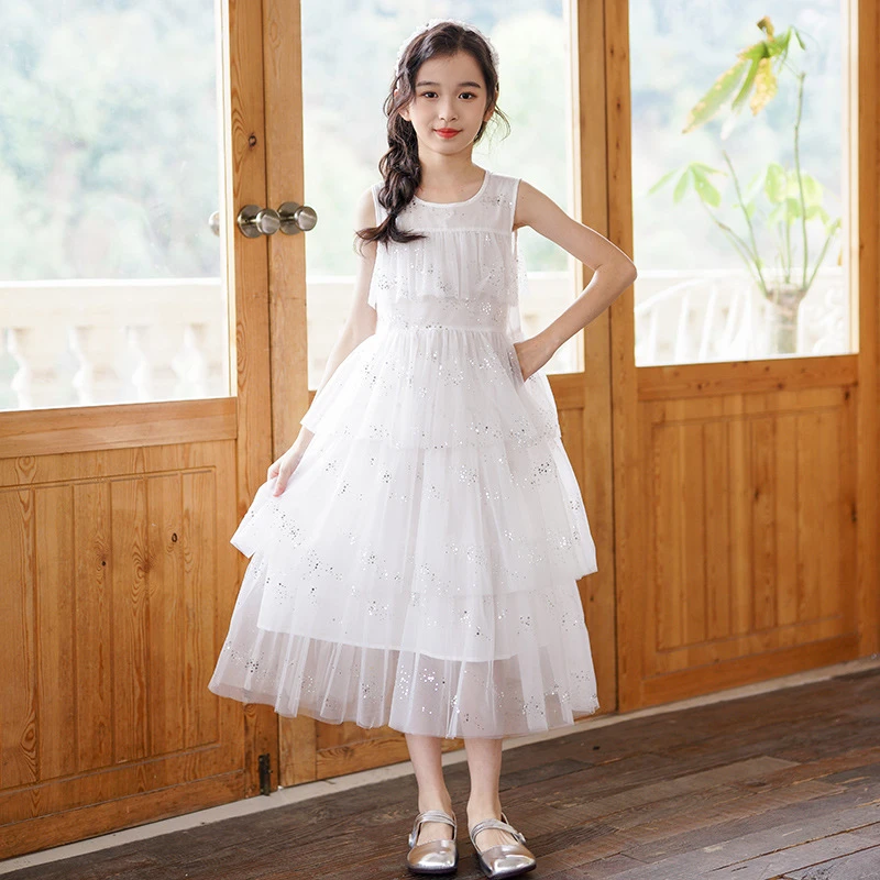 女童网纱裙夏夏季无袖背心连衣裙2025新款韩版中大童儿童公主裙子