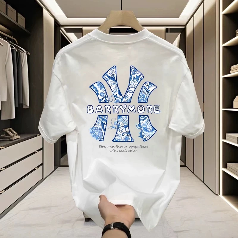 美式潮流短袖t恤圆领纯棉重磅上衣新款男女同款潮牌ins打底衫T恤