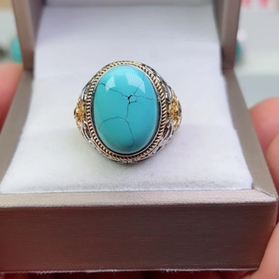 绿松石珠宝奇石银S925镶嵌