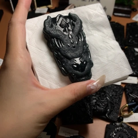 翡翠挂件未镶嵌天然缅甸a货钢琴黑挂件