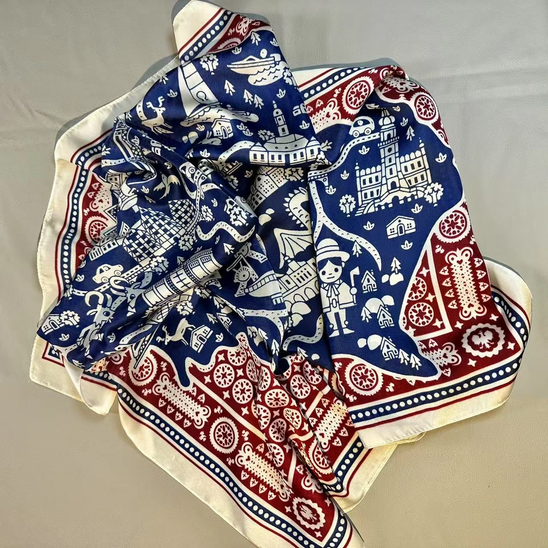 100新款百搭杭州丝绸丝巾70*70c-4050