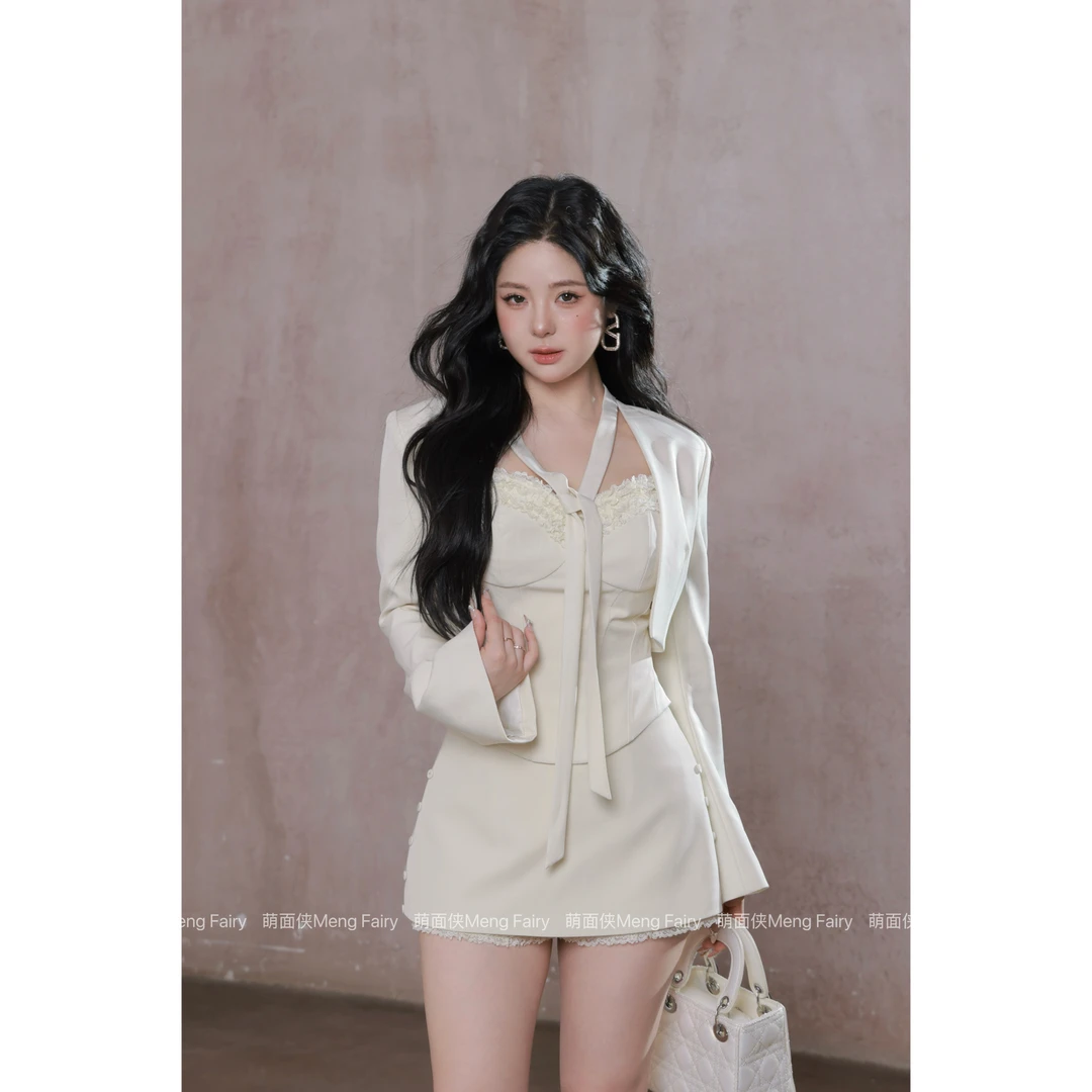 现货萌面侠【财阀千金】千金感外套纯欲吊带半裙套装6339M6351M6359