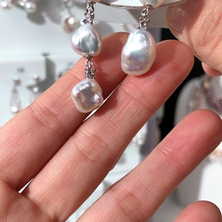 淡水珍珠项链银S925镶嵌宴*