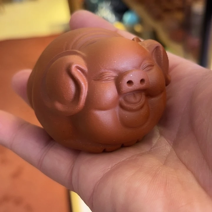 紫砂茶宠青**雪紫砂猪猪