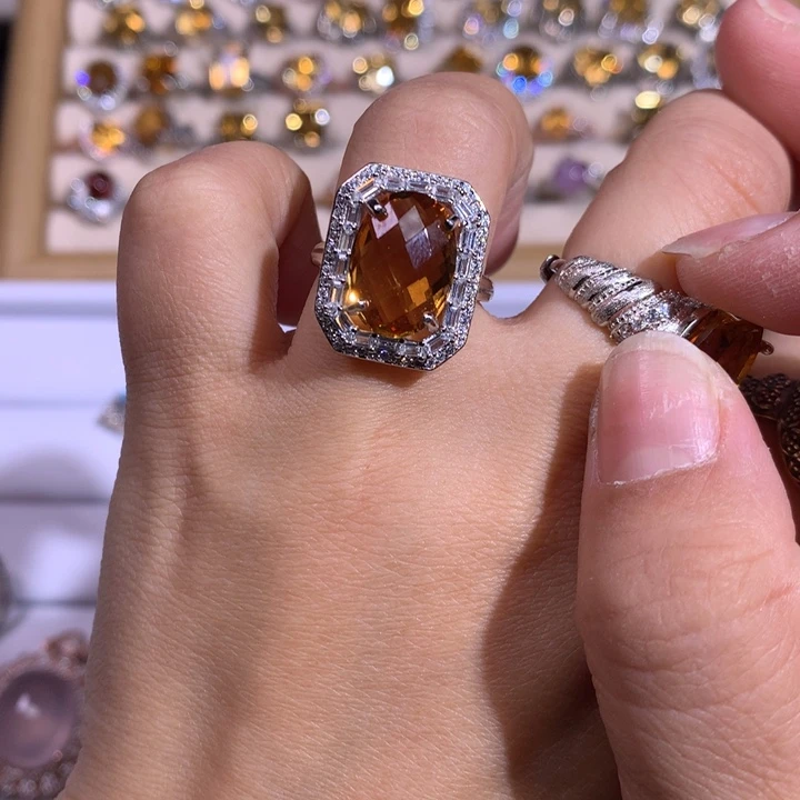 【闪购商品】水晶戒指银S925镶嵌ℳ****?戒指