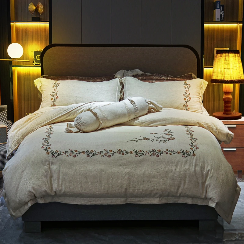 【100%麻】汉麻四件套亚麻被套被罩床笠床单款老钱风可当礼物送人