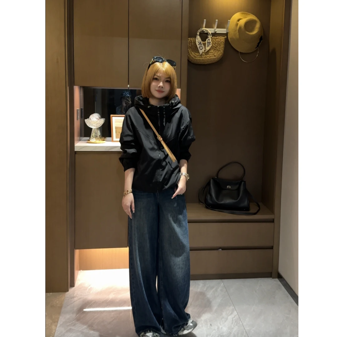 玳妮【双拉链冲锋衣】秋季新款纯色减龄设计感双拉链设计感夹克外套