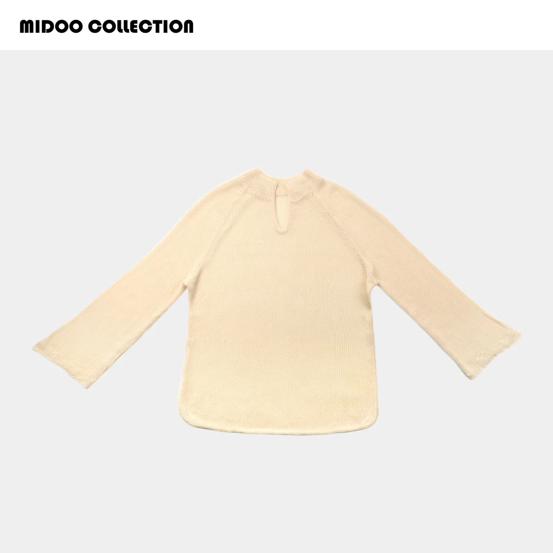 MIDOO  V领开叉针织衫