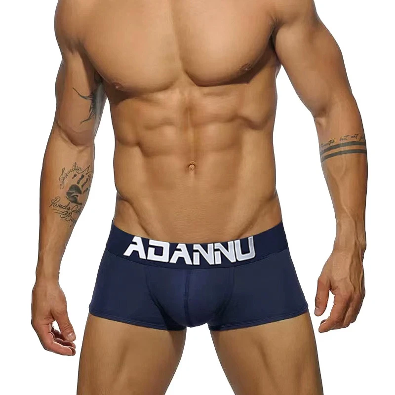 ADANNU男士内裤运动时尚四角裤棉质透气U凸设计中腰平角裤男AD125