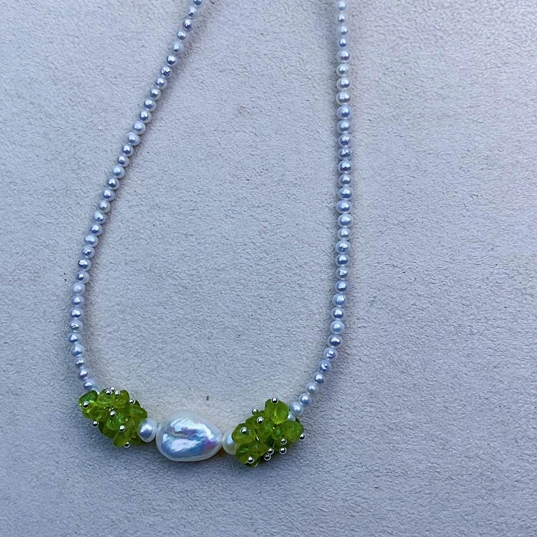 淡水珍珠颈饰银S925镶嵌