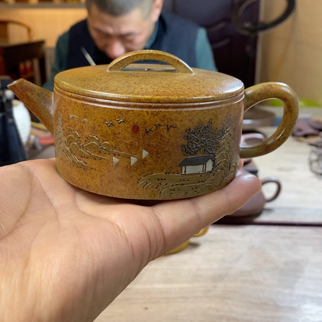 七***虾紫砂茶壶全手工柴烧汉瓦