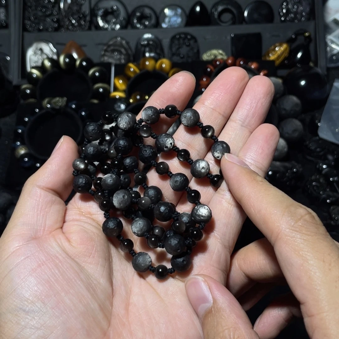 照***尘未镶嵌黑曜岩珠宝奇石