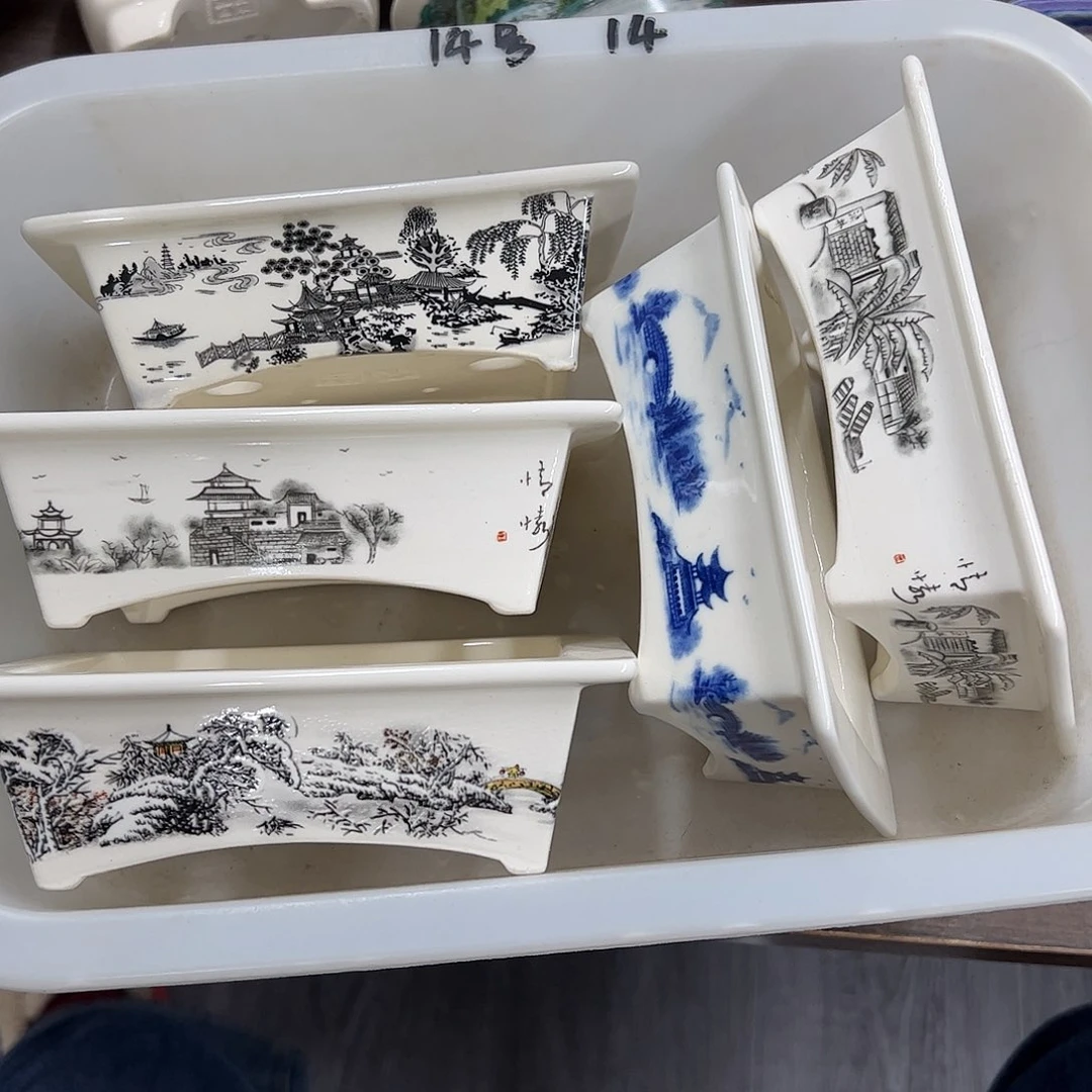 紫砂花盆14号瑕疵5个15/11/4.5福利底脚磕碰介意勿拍