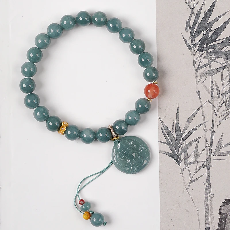 轻奢百搭翡翠南红蜜蜡手链多样性发一-8631