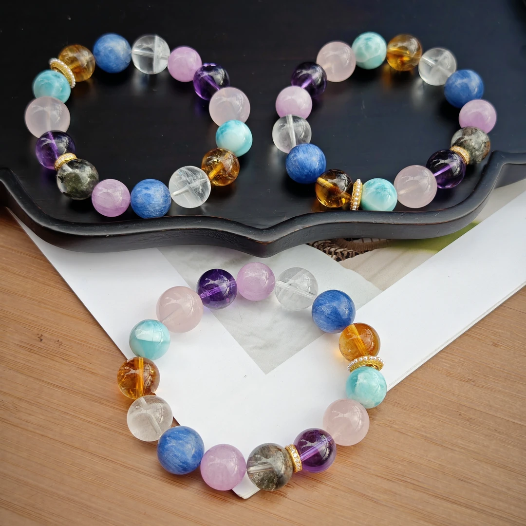 多宝水晶手串清丽复古百搭多样性发货一件