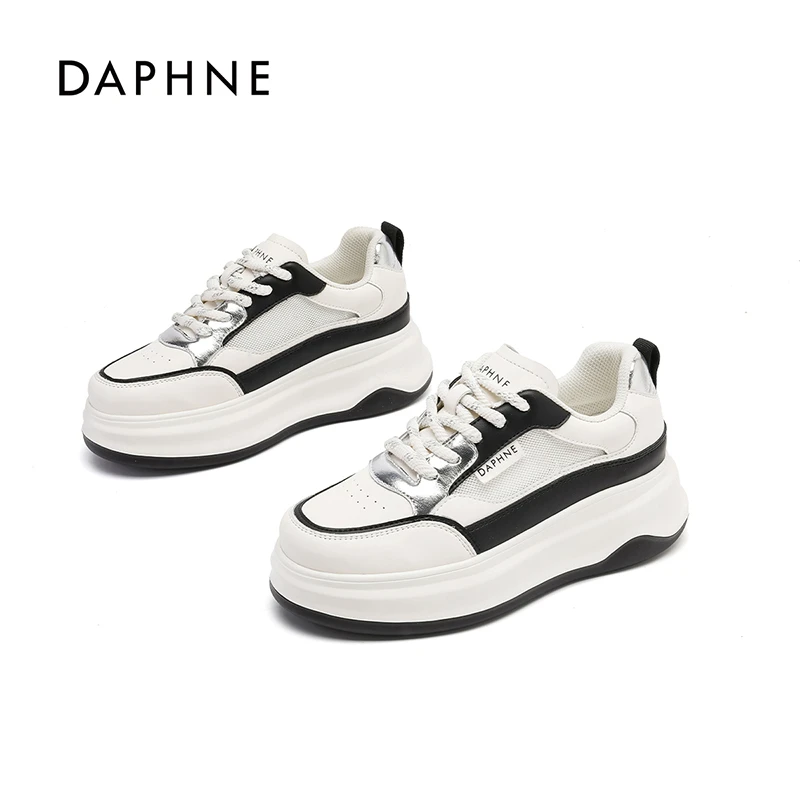 Daphne/达芙妮小白鞋女2025新款时尚厚底百搭板鞋舒适软底休闲鞋