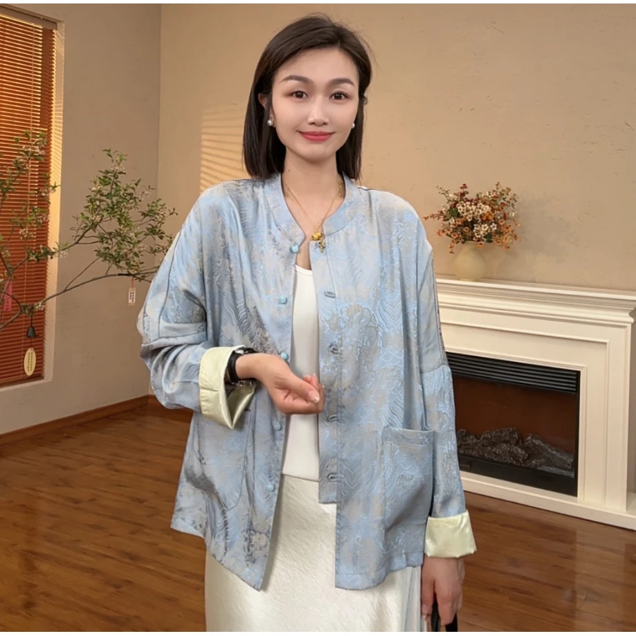 [依飞]Q735春季新款宽松外套女国风复古上衣新中式小外套