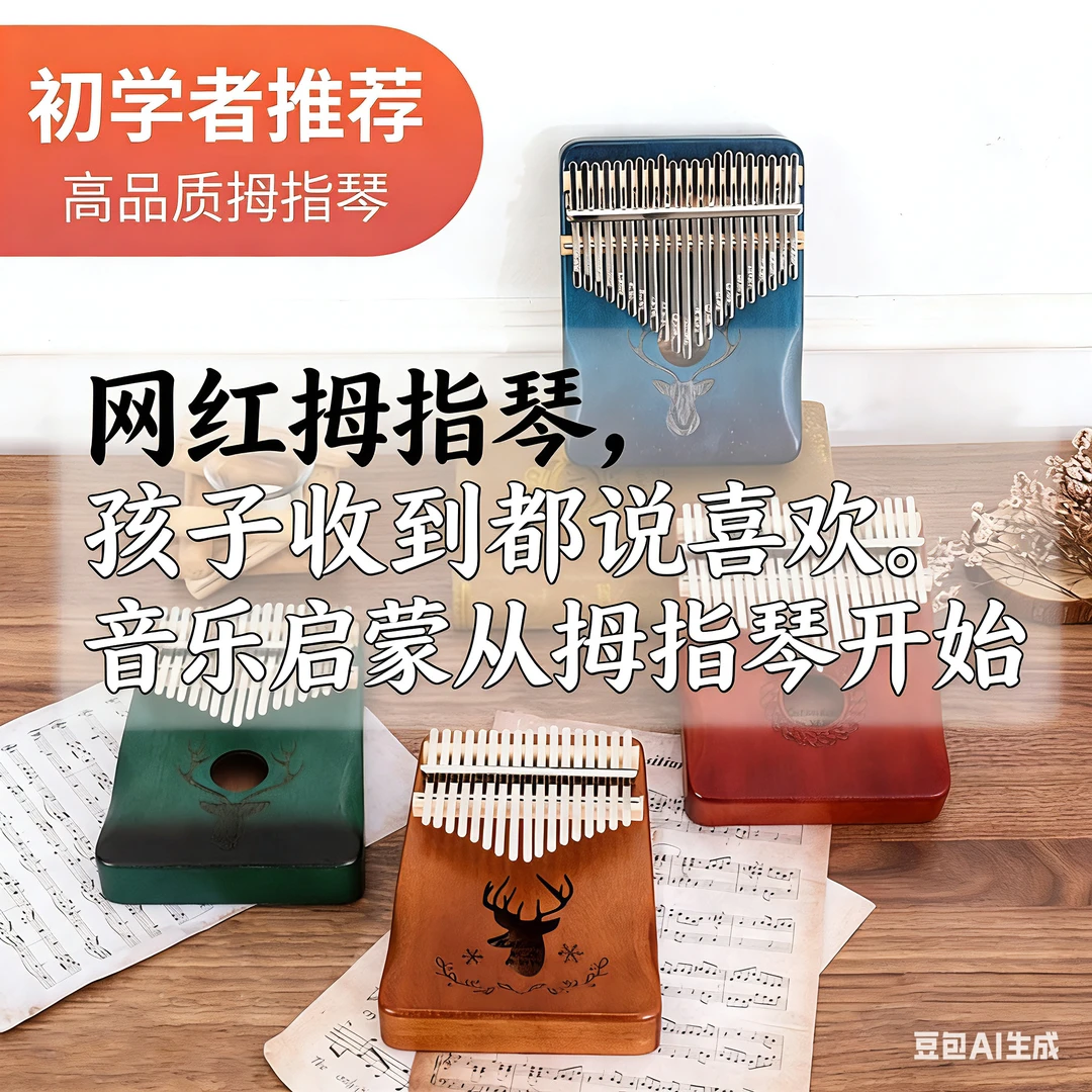 卡林巴儿童便携式17/21音初学者手指琴板式蒲公英KALIMBA拇指琴