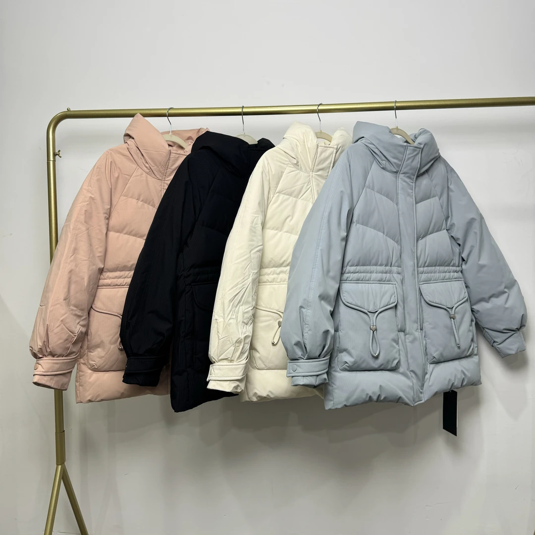 XH1144女款中长款连帽羽绒服女冬季新款保暖外套羽绒服