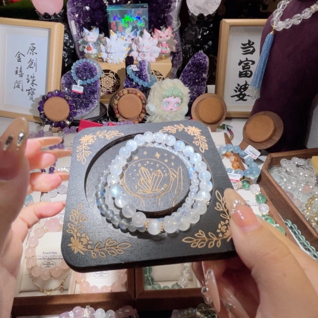 水晶手链银S925镶嵌天然