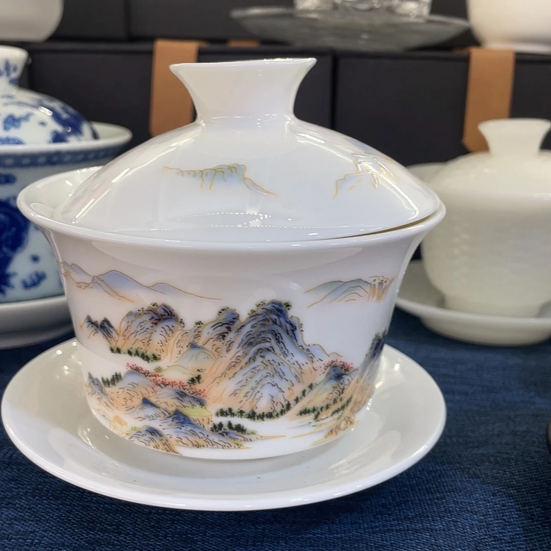 陶景德陶瓷盖碗茶具