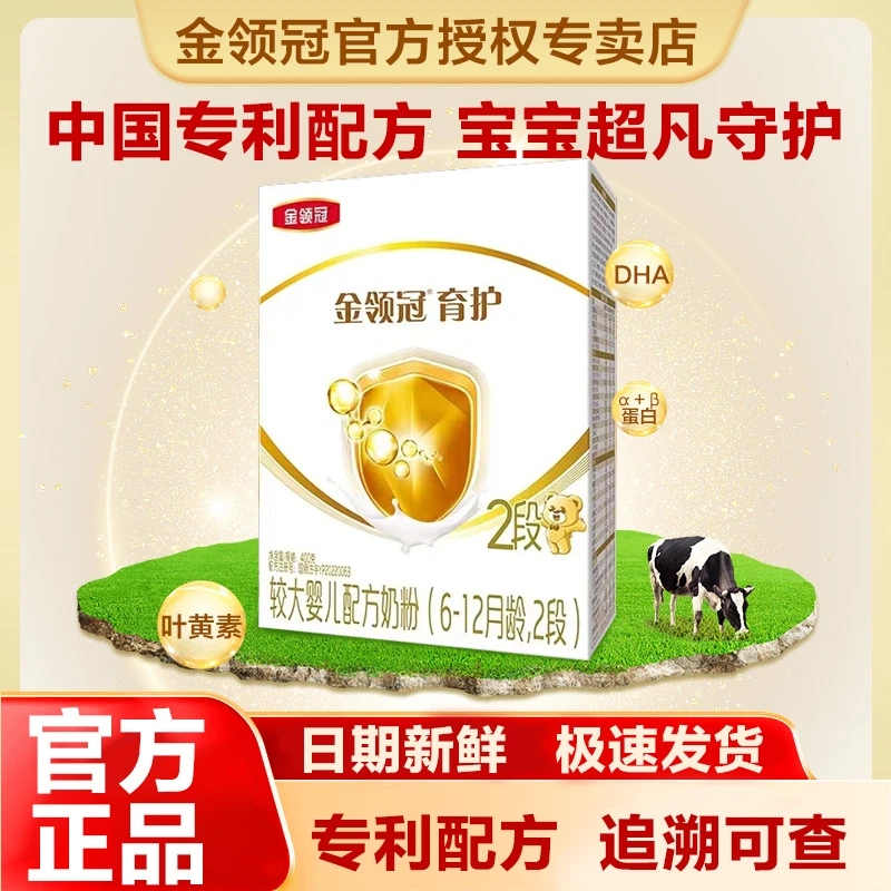 伊利金领冠基础育护2段6-12个月婴幼儿牛奶粉400g