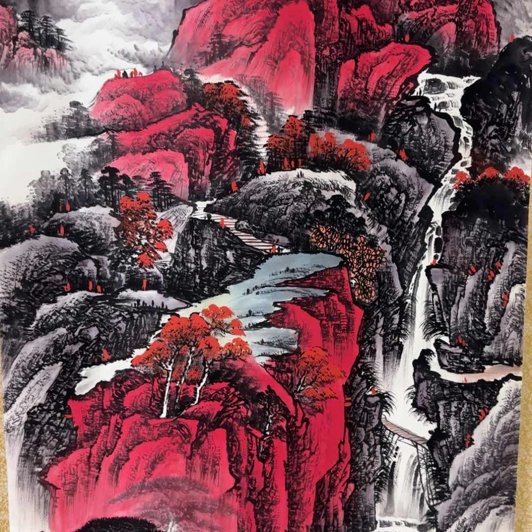 国画袁****主QA原创山水作品！带证书！限购一单