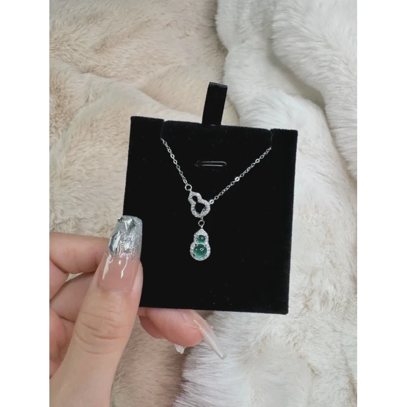 合金项链 「刚出生的小葫芦」925纯色银玉葫芦新中式精致锁骨链