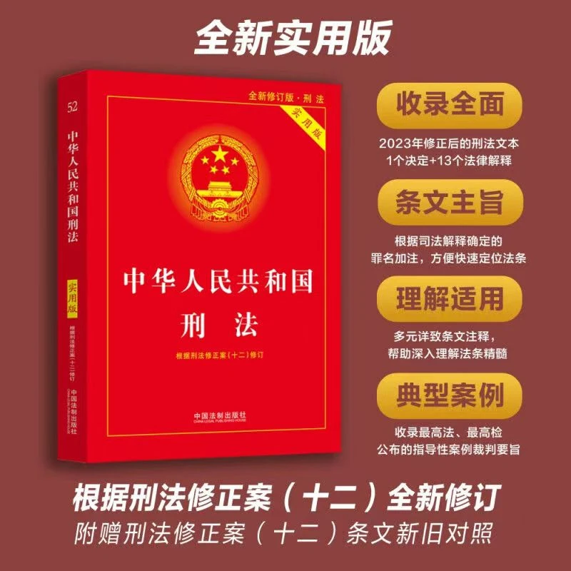 中华人民共和国刑法实用版 全新修订版收录多面典型案例条纹理解
