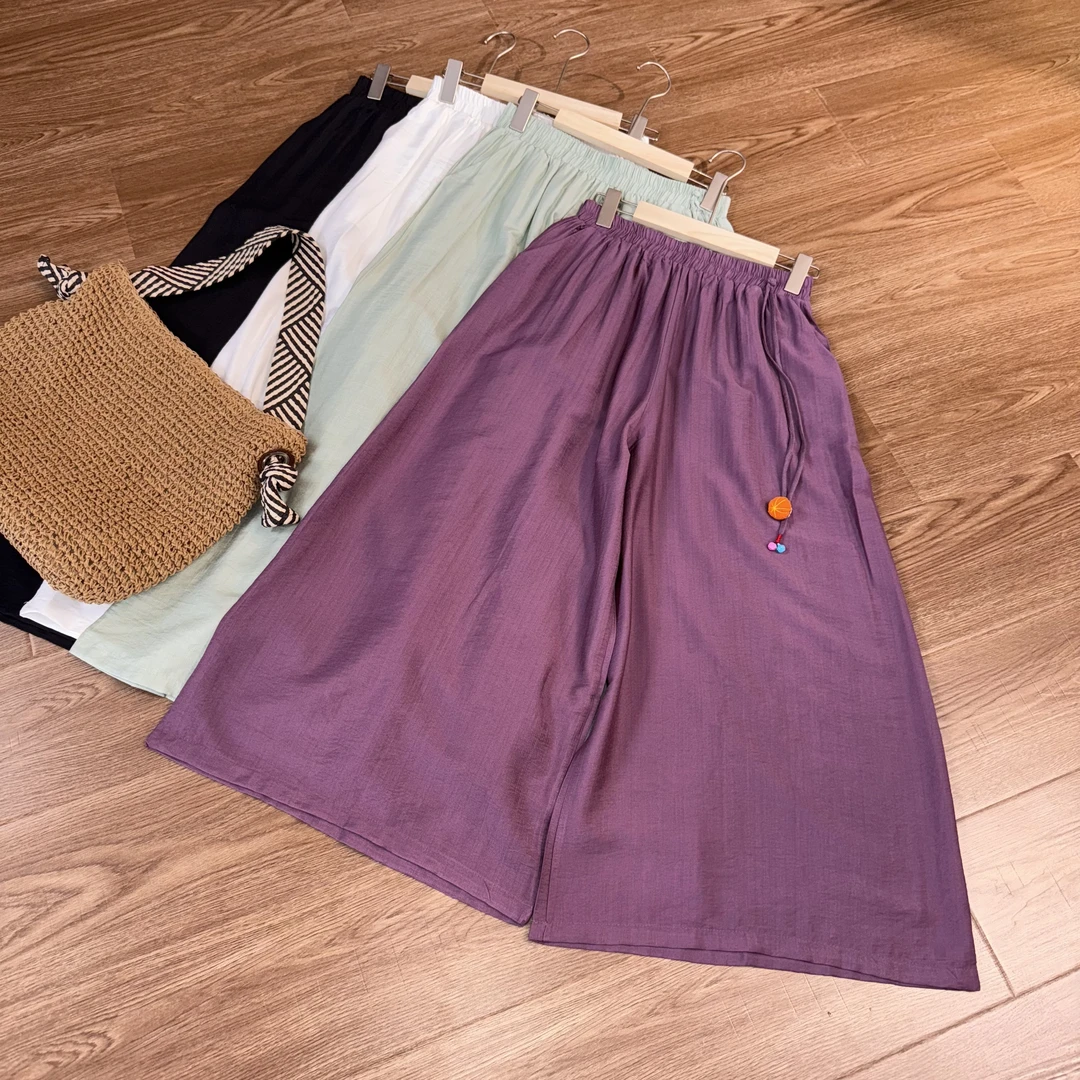 [织香]Z659新中式新款阔腿裤国风百搭时尚裤子宽松女裤