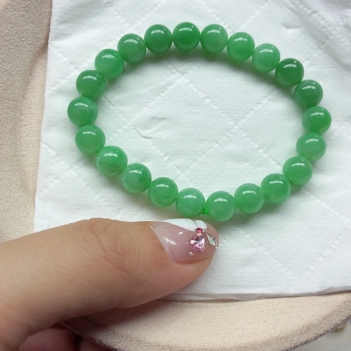 翡翠未镶嵌手链天然缅甸翡翠A货卡7.5