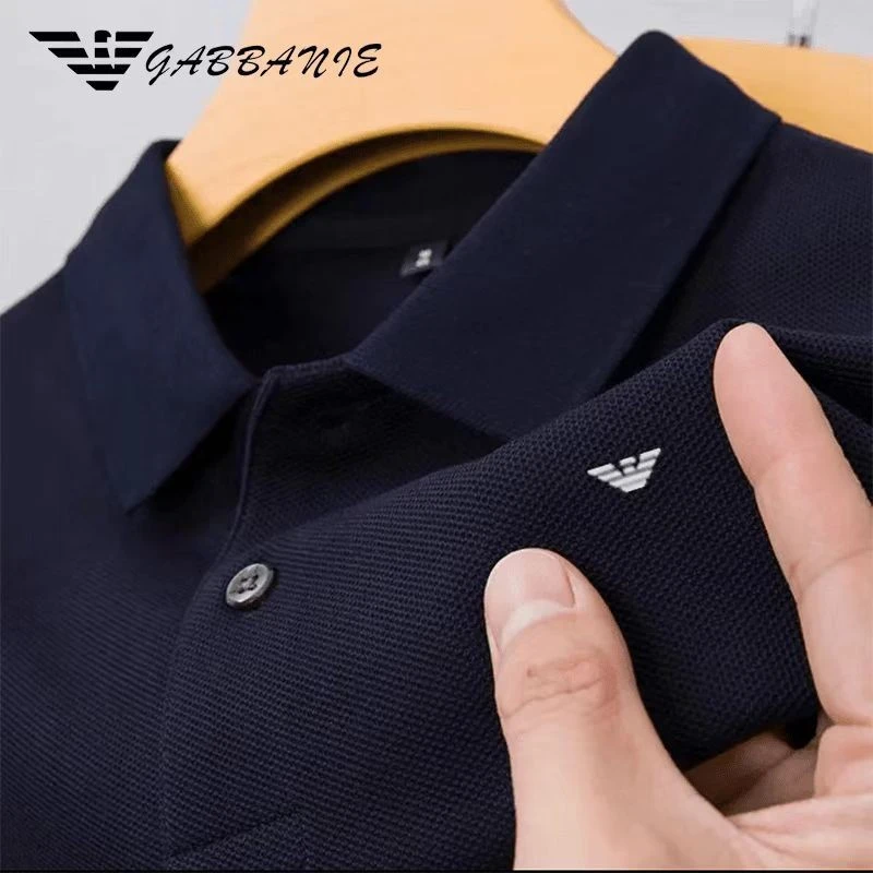 专柜品牌纯棉短袖男夏季休闲时尚百搭轻奢纯色透气翻领薄款POLO衫