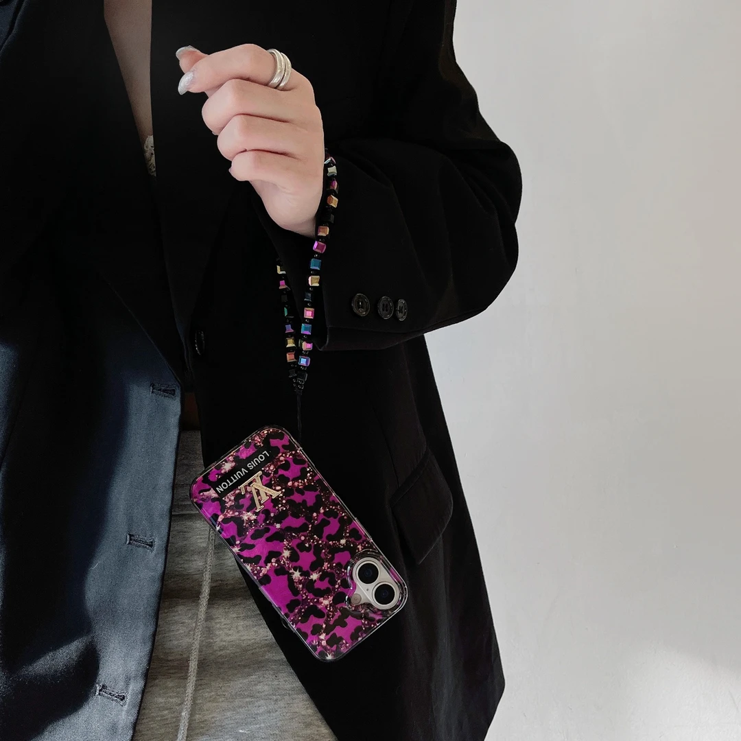 紫金豹纹适用苹果15/16手机壳通用防摔保护套iPhone13/14pro创意