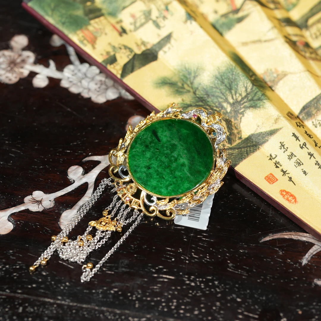1.14香港王老板-翡翠镶嵌吊坠o219