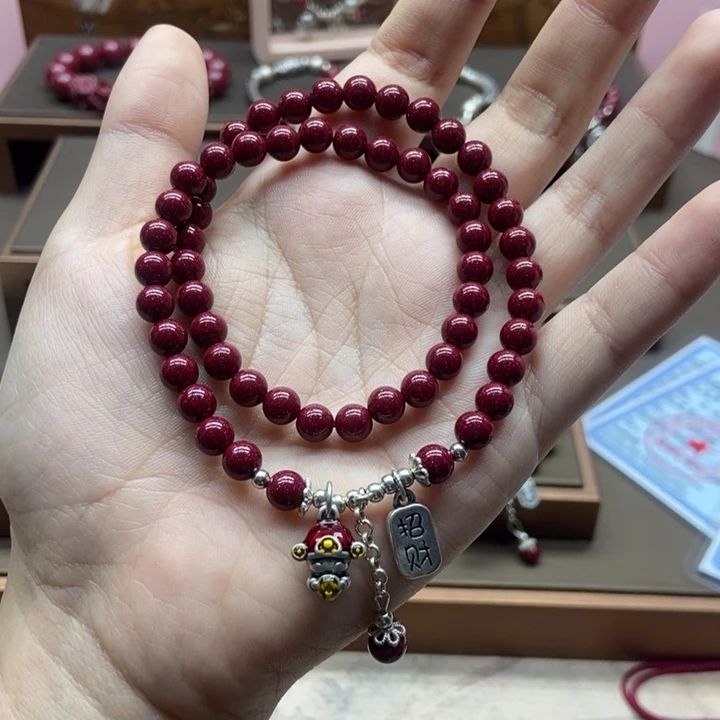 天然辰砂?***?6m双圈迎财神17手围