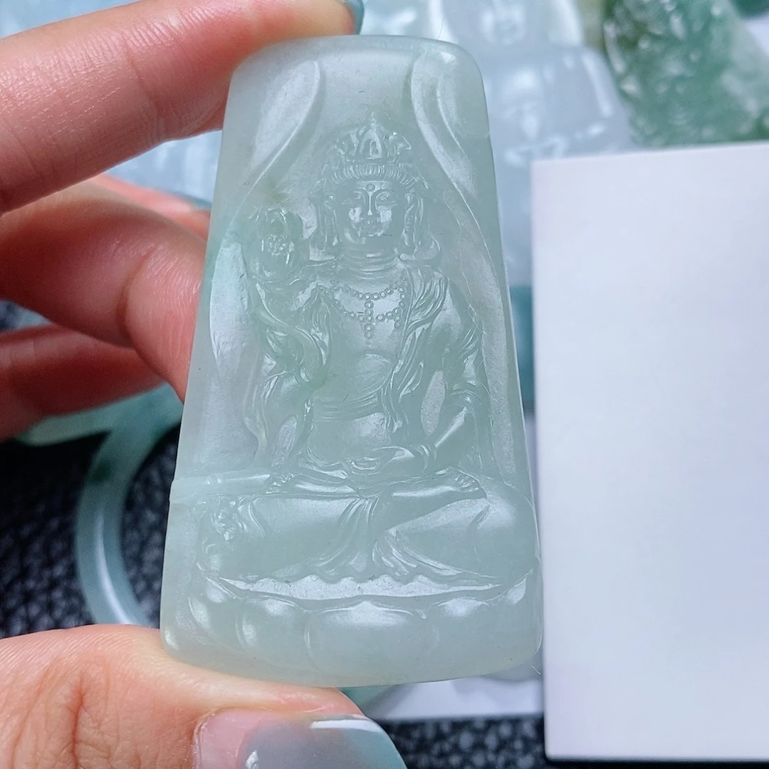 定制翡翠未镶嵌毛货付款后确认抛光