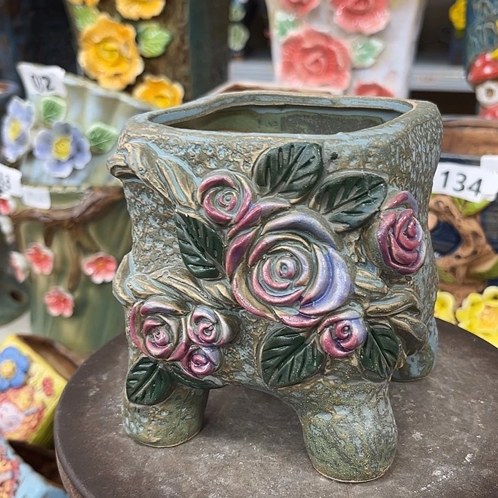 紫砂花盆粗陶材质多肉花盆发货两个