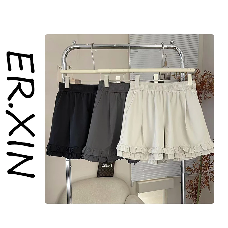 ER.XIN-'清凉花园'夏季叠花裤脚设计 短裤4分裤 舒服不尴尬