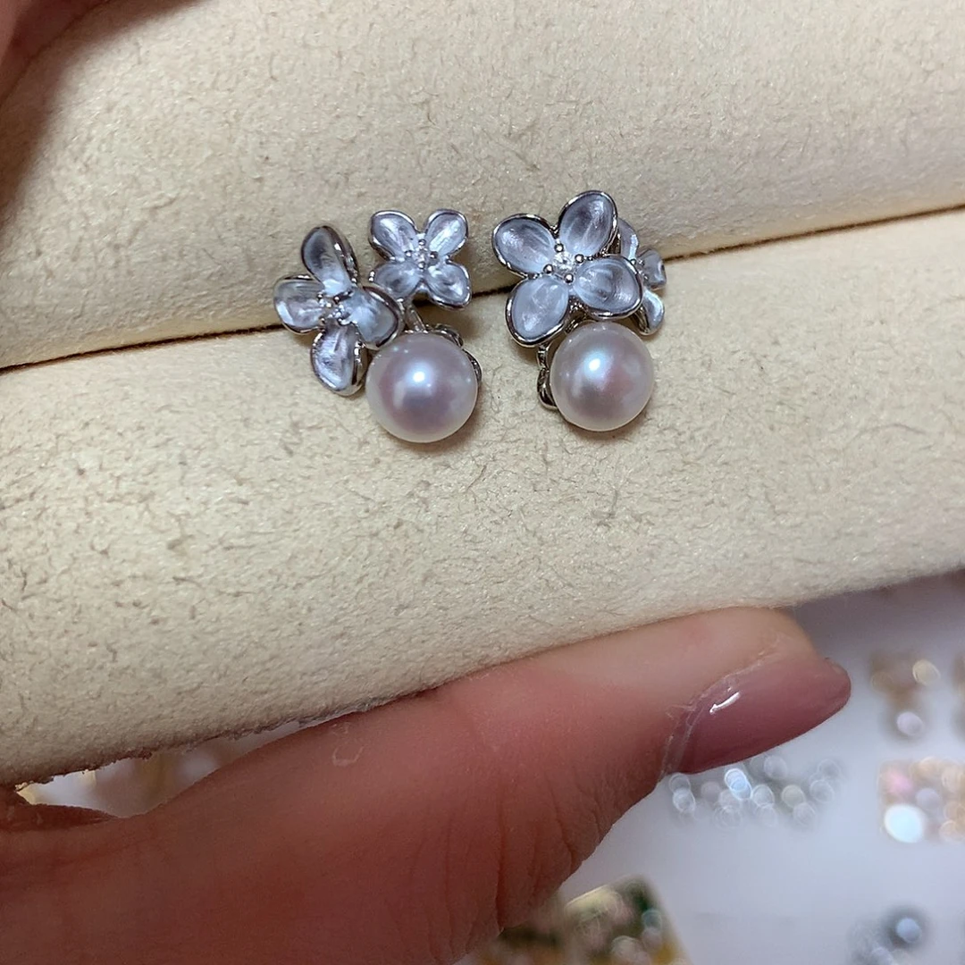 淡水珍珠耳饰合金