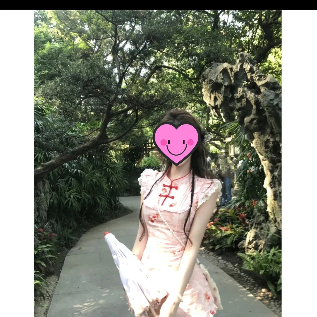 荷塘月色 夏季新中式设计感温柔甜美可爱小众显瘦大方收腰连衣裙