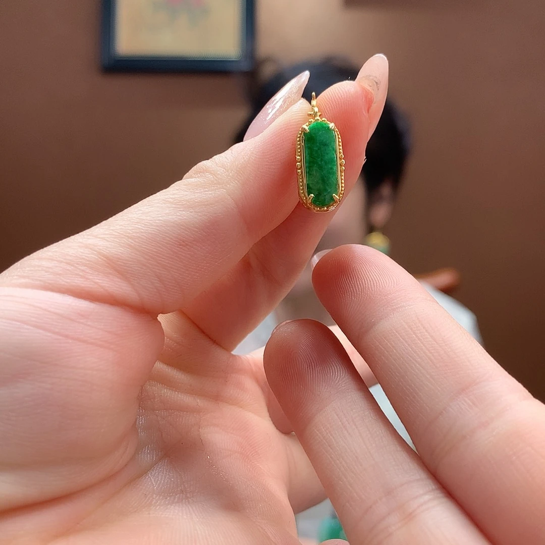 翡翠银S925镶嵌颈饰吊坠