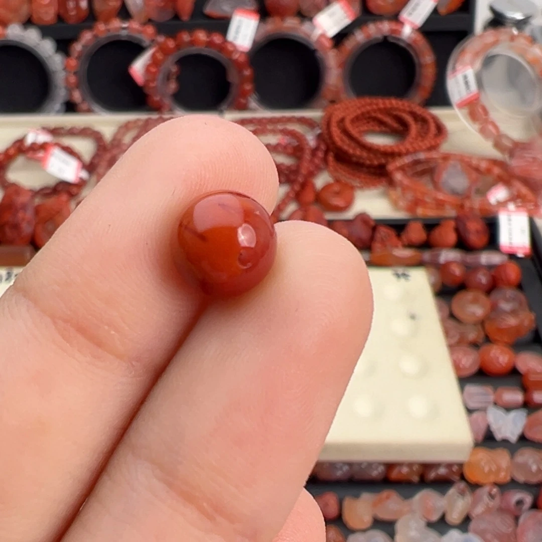 灭***太南红玛瑙未镶嵌颈饰柿子红
