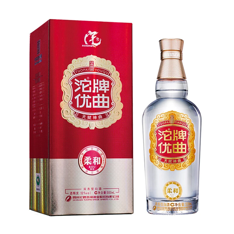 沱牌柔和·沱牌优曲浓香型白酒 纯粮食白酒 平价高颜值52度500ml