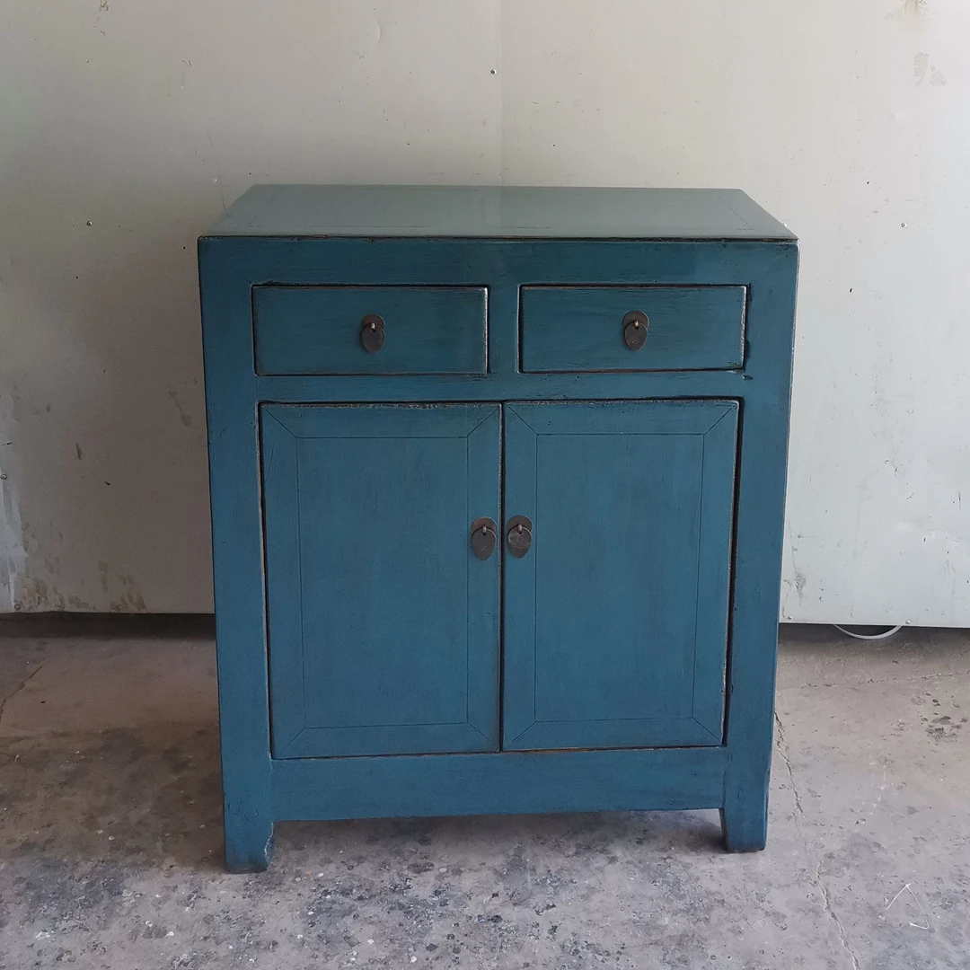 纯实木彩漆面柜豆绿色